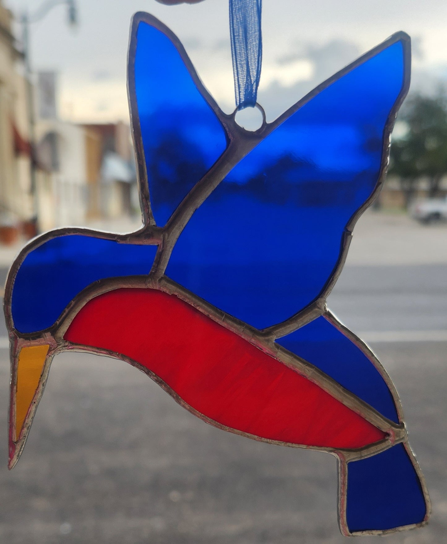 Hummingbird Suncatcher, Stained Glass, Hand Crafted, Unique