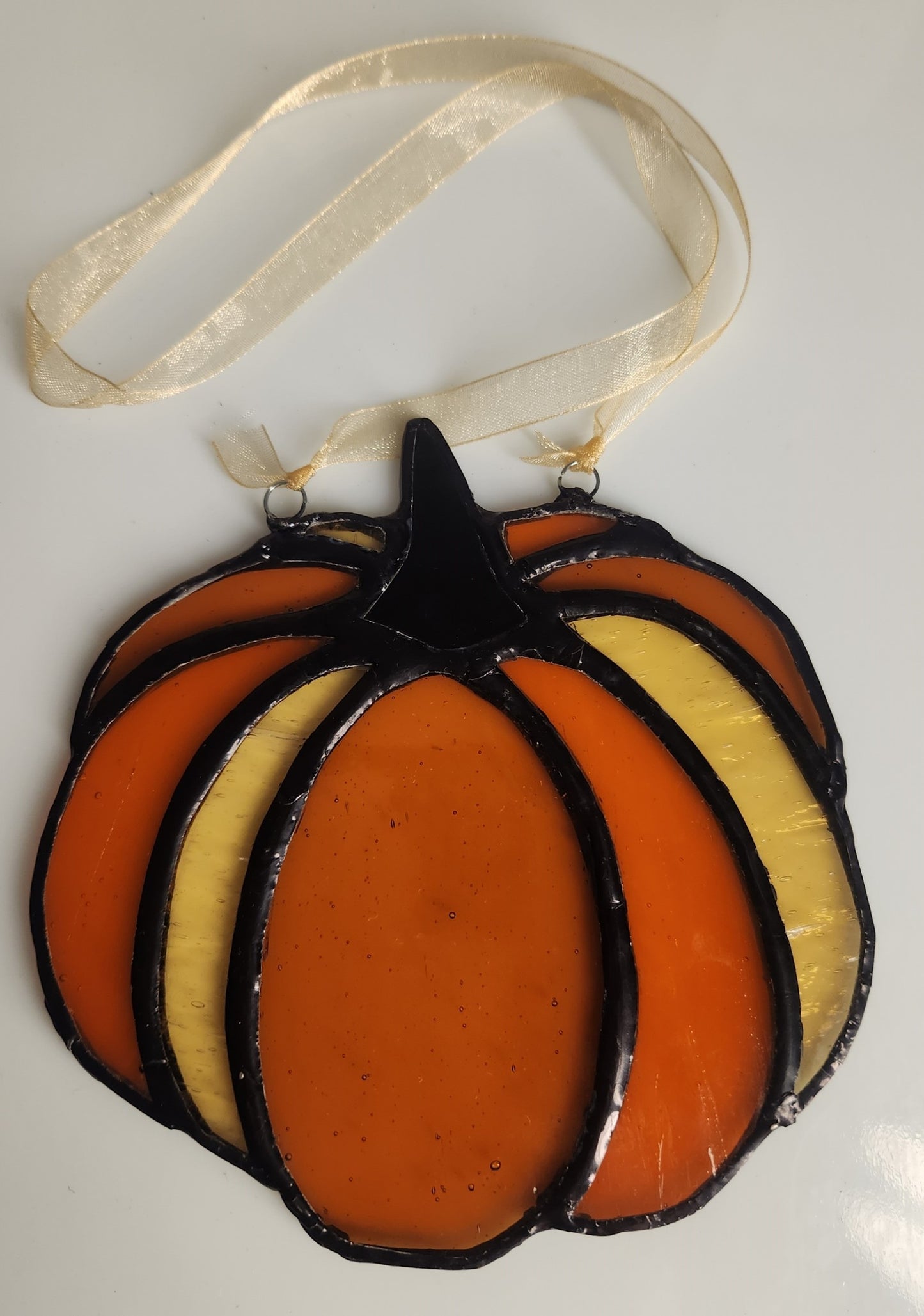 Decorative, Pumpkin, Halloween, Thanksgiving, Stained Glass, Suncatcher, Hand Crafted, Unique